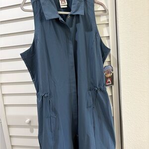 Avalanche Slate Blue Sleeveless Collared Stretch Dress